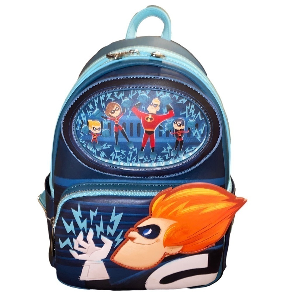 Loungefly Incredibles Syndrome Mini Backpack Glow in the Dark Pixar Disney